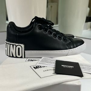 $280 Moschino Women's Leather Sneakers Size 38